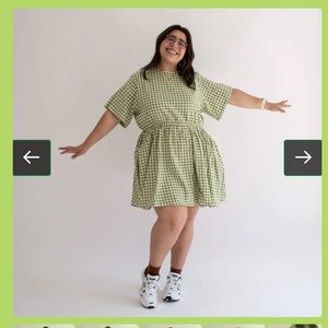 Shiny By Nature 100% Cotton Gingham Dress in Matcha (BRAND NEW) 3X